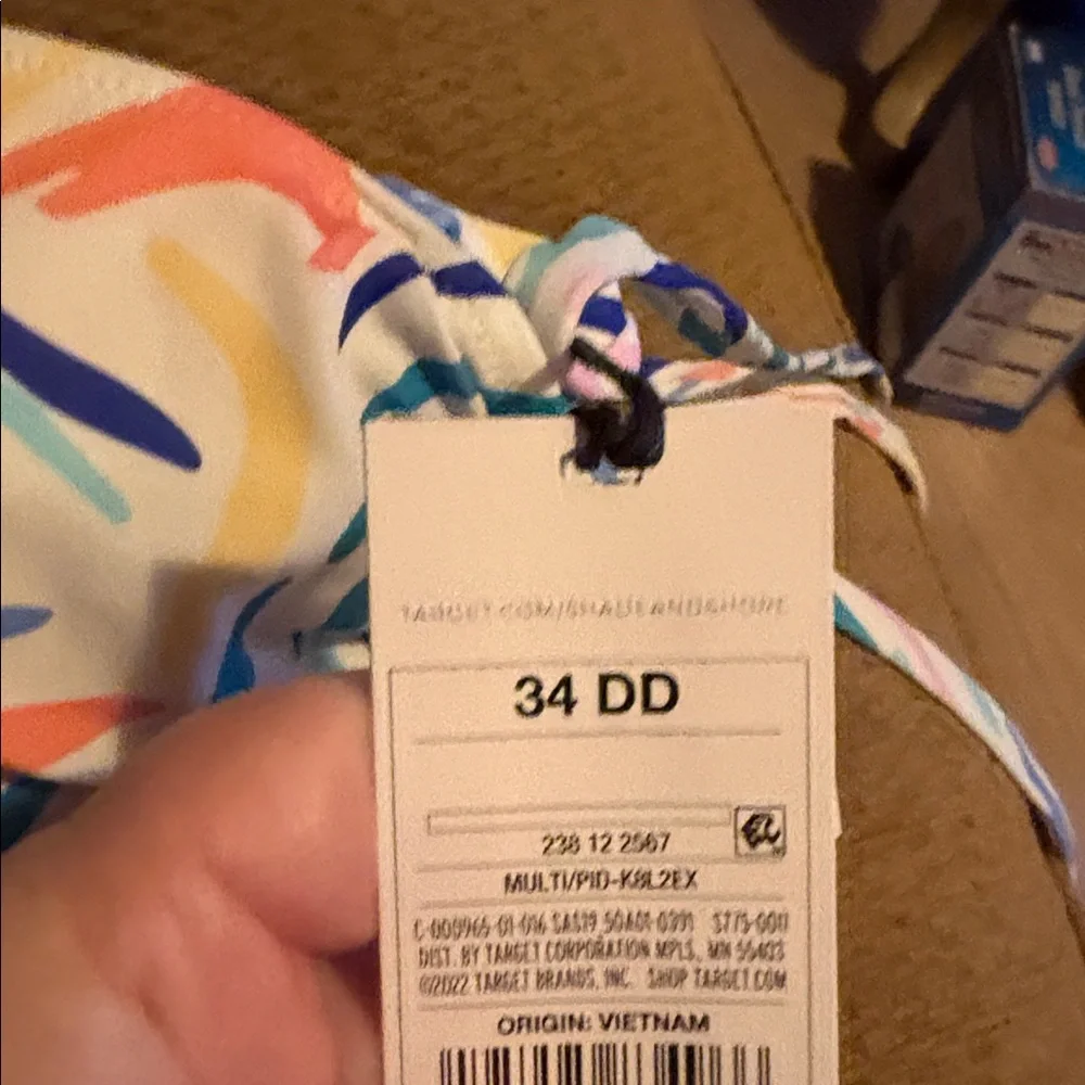 New shade shore colorful Zebra Print Bikini Top size 34 DD